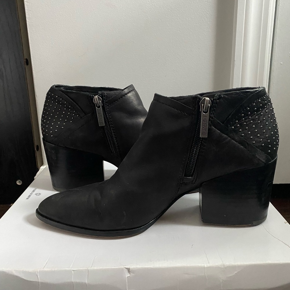1. State Black Leather Bootie